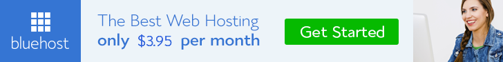 Screenshot of Bluehost web hosting promotion website