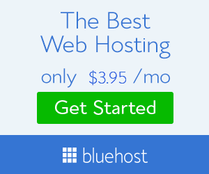 Bluehost web hosting. get started 2.95/month